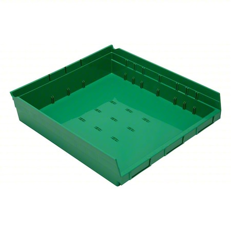Economy nesting shelf bin, Plastic, Green, 4 in H, 16 1/2 in W, 17 7/8 in L MPN:QSB122GN
