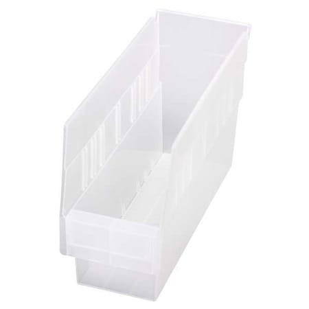 Shelf Storage Bin, Polypropylene, Clear, 6 in H, 4 3/8 in W, 11 5/8 in L MPN:QSB201CL