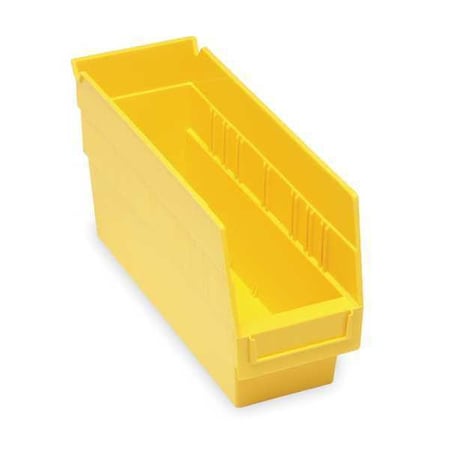 Shelf Storage Bin, Polypropylene, Yellow, 6 in H, 4 1/8 in W, 11 5/8 in L MPN:QSB201YL