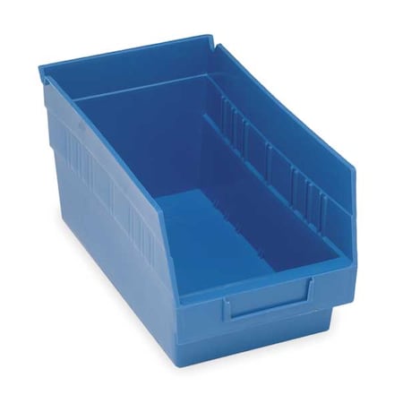 Shelf Storage Bin, Polypropylene, Blue, 6 in H, 6 5/8 in W, 11 5/8 in L MPN:QSB202BL