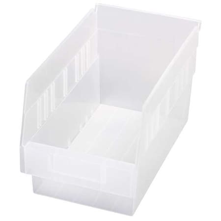 Shelf Storage Bin, Polypropylene, Clear, 6 in H, 6 5/8 in W, 11 5/8 in L MPN:QSB202CL
