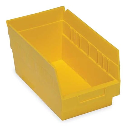 Shelf Storage Bin, Polypropylene, Yellow, 6 in H, 6 5/8 in W, 11 5/8 in L MPN:QSB202YL