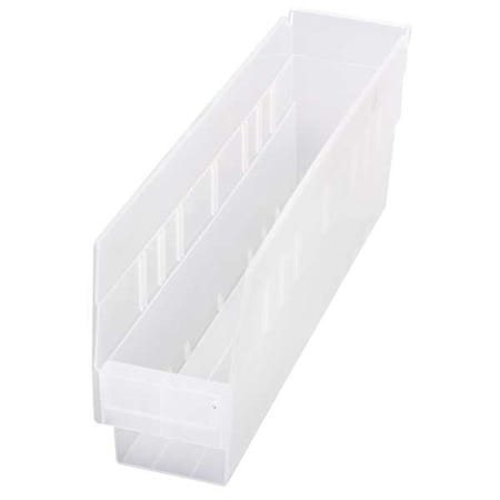 Shelf Storage Bin, Polypropylene, Clear, 6 in H, 4 3/8 in W, 17 7/8 in L MPN:QSB203CL