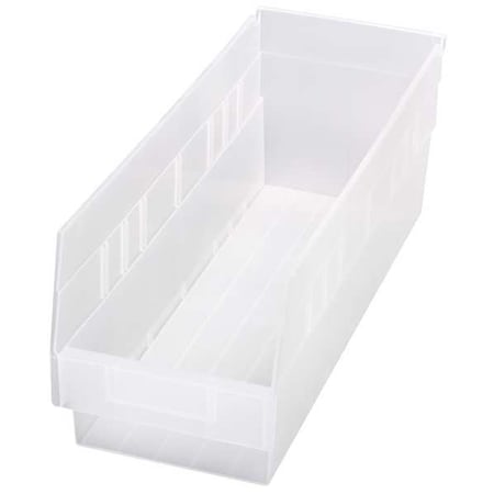 Shelf Storage Bin, Polypropylene, Clear, 6 in H, 6 5/8 in W, 17 7/8 in L MPN:QSB204CL
