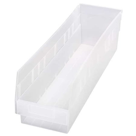 Shelf Storage Bin, Polypropylene, Clear, 6 in H, 6 5/8 in W, 23 5/8 in L MPN:QSB206CL