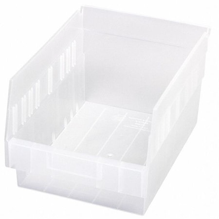 Shelf Storage Bin, Polypropylene, Clear, 6 in H, 8 3/8 in W, 11 5/8 in L MPN:QSB207CL