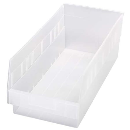 Shelf Storage Bin, Polypropylene, Clear, 6 in H, 8 3/8 in W, 17 7/8 in L MPN:QSB208CL
