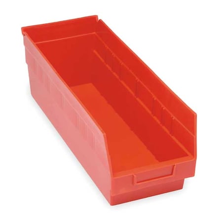 Shelf Storage Bin, Polypropylene, Red, 6 in H, 8 3/8 in W, 17 7/8 in L MPN:QSB208RD