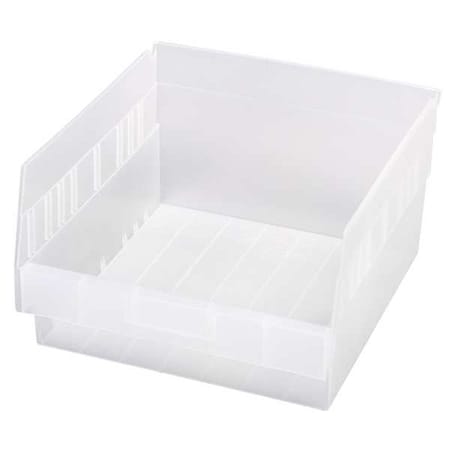 Shelf Storage Bin, Polypropylene, Clear, 6 in H, 11 1/8 in W, 11 5/8 in L MPN:QSB209CL