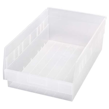 Shelf Storage Bin, Polypropylene, Clear, 6 in H, 11 1/8 in W, 17 7/8 in L MPN:QSB210CL