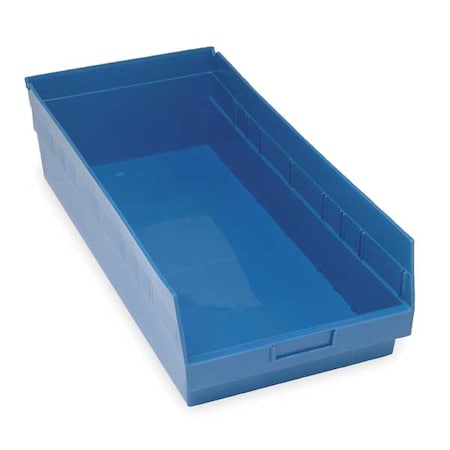 Shelf Storage Bin, Polypropylene, Blue, 6 in H, 11 1/8 in W, 23 5/8 in L MPN:QSB216BL