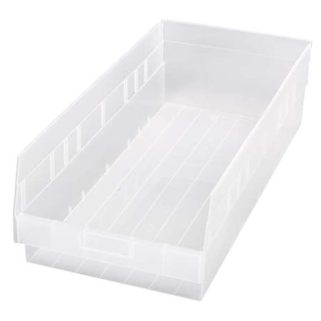 Shelf Storage Bin, Polypropylene, Clear, 6 in H, 11 1/8 in W, 23 5/8 in L MPN:QSB216CL