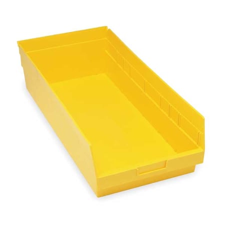 Shelf Storage Bin, Polypropylene, Yellow, 6 in H, 11 1/8 in W, 23 5/8 in L MPN:QSB216YL