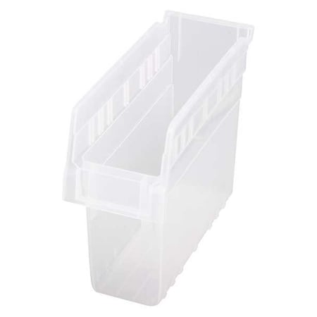 Shelf Storage Bin, Polypropylene, Clear, 8 in H, 4 3/8 in W, 11 5/8 in L MPN:QSB801CL