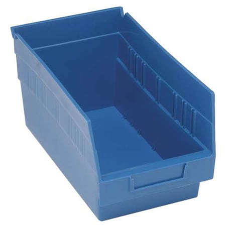 Shelf Storage Bin, Polypropylene, Blue, 8 in H, 6 5/8 in W, 11 5/8 in L MPN:QSB802BL