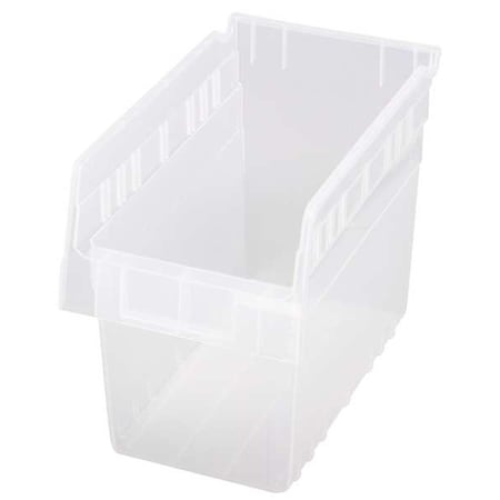 Shelf Storage Bin, Polypropylene, Clear, 8 in H, 6 5/8 in W, 11 5/8 in L MPN:QSB802CL