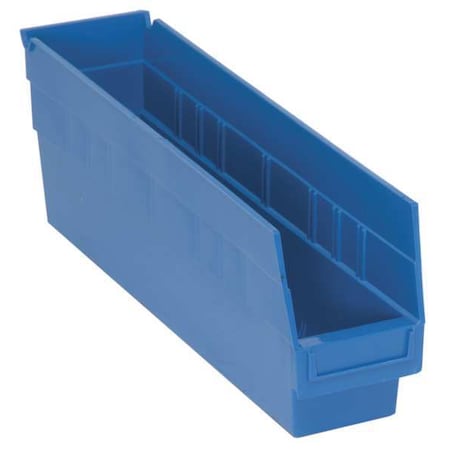 Shelf Storage Bin, Polypropylene, Blue, 8 in H, 4 3/8 in W, 17 7/8 in L MPN:QSB803BL