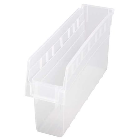 Shelf Storage Bin, Polypropylene, Clear, 8 in H, 4 3/8 in W, 17 7/8 in L MPN:QSB803CL