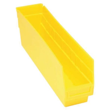 Shelf Storage Bin, Polypropylene, Yellow, 8 in H, 4 3/8 in W, 17 7/8 in L MPN:QSB803YL