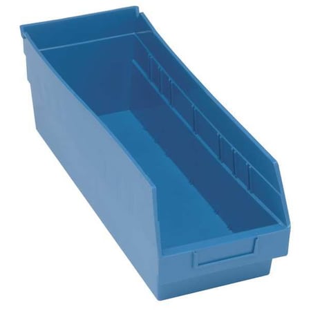 Shelf Storage Bin, Polypropylene, Blue, 8 in H, 6 5/8 in W, 17 7/8 in L MPN:QSB804BL