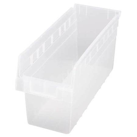 Shelf Storage Bin, Polypropylene, Clear, 8 in H, 6 5/8 in W, 17 7/8 in L MPN:QSB804CL