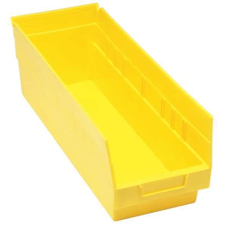 Shelf Storage Bin, Polypropylene, Yellow, 8 in H, 6 5/8 in W, 17 7/8 in L MPN:QSB804YL