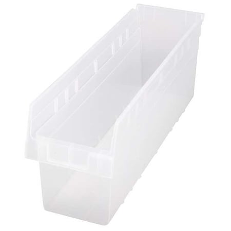 Shelf Storage Bin, Polypropylene, Clear, 8 in H, 6 5/8 in W, 23 5/8 in L MPN:QSB806CL