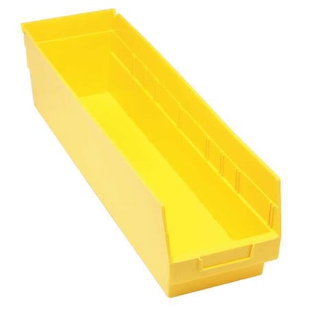 Shelf Storage Bin, Polypropylene, Yellow, 8 in H, 6 5/8 in W, 23 5/8 in L MPN:QSB806YL