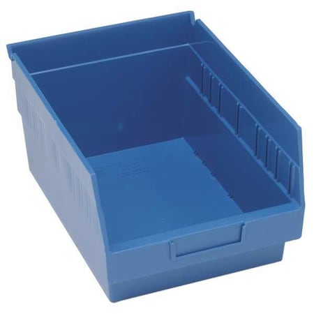 Shelf Storage Bin, Polypropylene, Blue, 8 in H, 8 3/8 in W, 11 5/8 in L MPN:QSB807BL
