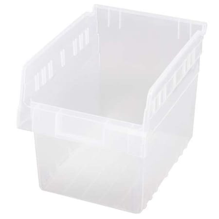 Shelf Storage Bin, Polypropylene, Clear, 8 in H, 8 3/8 in W, 11 5/8 in L MPN:QSB807CL
