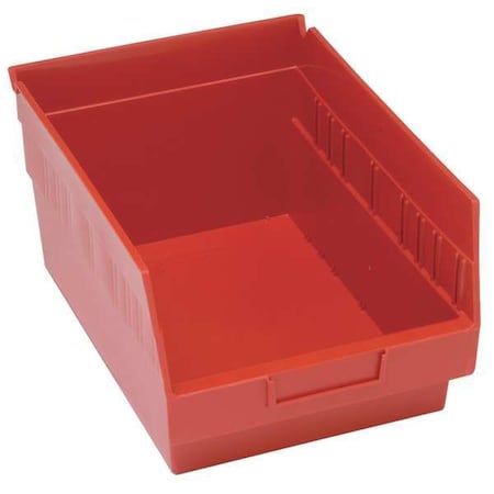 Shelf Storage Bin, Polypropylene, Red, 8 in H, 8 3/8 in W, 11 5/8 in L MPN:QSB807RD