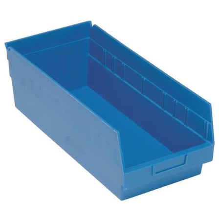 Shelf Storage Bin, Polypropylene, Blue, 8 in H, 8 3/8 in W, 17 7/8 in L MPN:QSB808BL