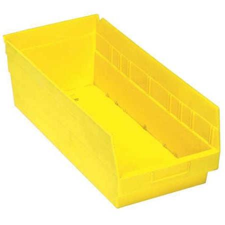 Shelf Storage Bin, Polypropylene, Yellow, 8 in H, 8 3/8 in W, 17 7/8 in L MPN:QSB808YL