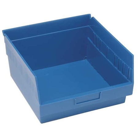 Shelf Storage Bin, Polypropylene, Blue, 8 in H, 11 1/8 in W, 11 5/8 in L MPN:QSB809BL