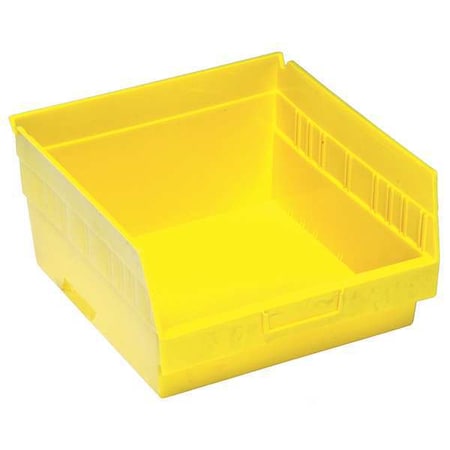 Shelf Storage Bin, Polypropylene, Yellow, 8 in H, 11 1/8 in W, 11 5/8 in L MPN:QSB809YL
