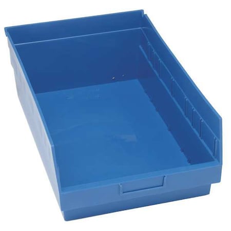 Shelf Storage Bin, Polypropylene, Blue, 8 in H, 11 1/8 in W, 17 7/8 in L MPN:QSB810BL