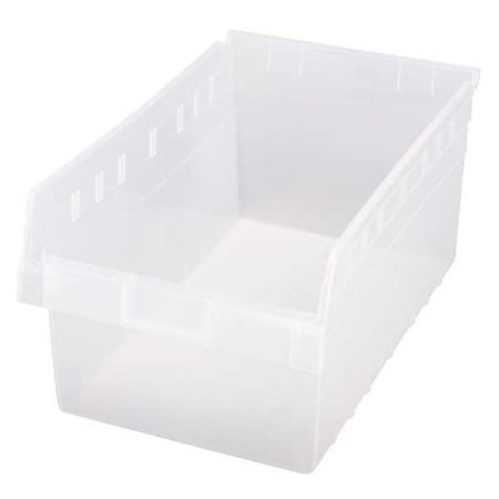 Shelf Storage Bin, Polypropylene, Clear, 8 in H, 11 1/8 in W, 17 7/8 in L MPN:QSB810CL