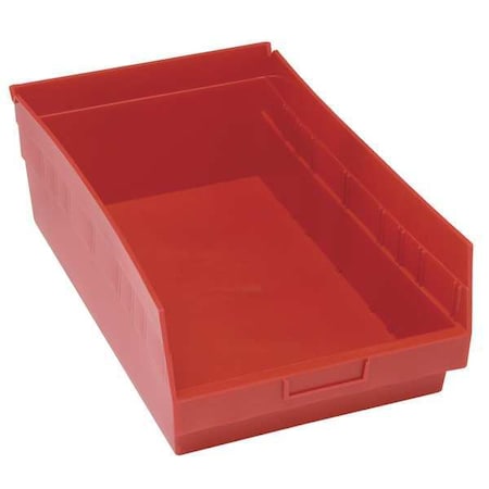 Shelf Storage Bin, Polypropylene, Red, 8 in H, 11 1/8 in W, 17 7/8 in L MPN:QSB810RD