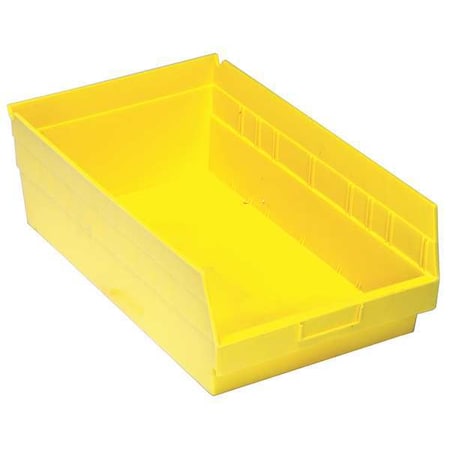 Shelf Storage Bin, Polypropylene, Yellow, 8 in H, 11 1/8 in W, 17 7/8 in L MPN:QSB810YL
