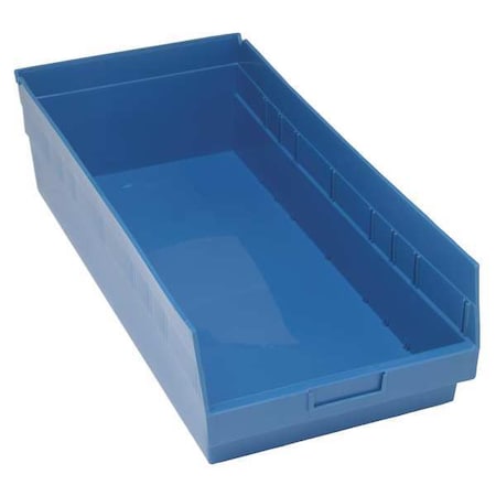 Shelf Storage Bin, Polypropylene, Blue, 8 in H, 11 1/8 in W, 23 5/8 in L MPN:QSB816BL