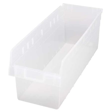 Shelf Storage Bin, Polypropylene, Clear, 8 in H, 11 1/8 in W, 23 5/8 in L MPN:QSB816CL