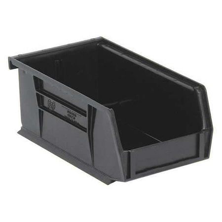 Hang & Stack Storage Bin, Polypropylene, Black, 3 in H, 4 1/8 in W, 7 3/8 in L MPN:QUS220BK