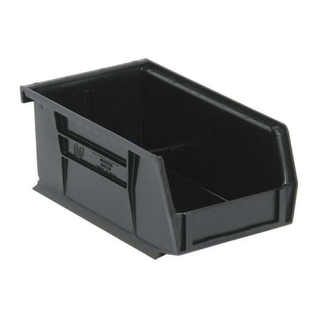 Hang & Stack Storage Bin, Polypropylene/Polyethylene, Black, 3 in H, 4 1/8 in W, 7 3/8 in L MPN:QUS220BR