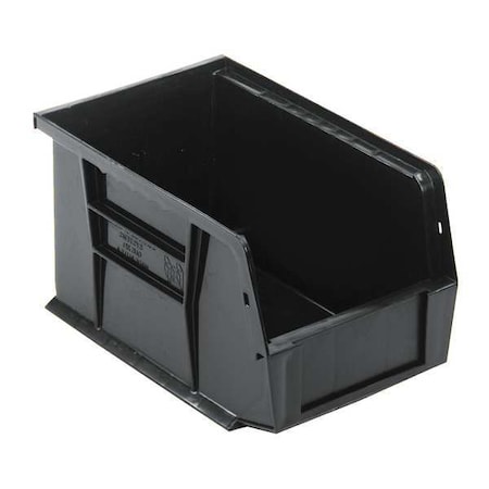 Hang & Stack Storage Bin, Polypropylene, Black, 5 in H, 6 in W, 9 1/4 in L MPN:QUS221BK