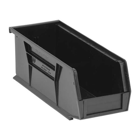 Hang & Stack Storage Bin, Polypropylene/Polyethylene, Black, 4 in H, 4 1/8 in W, 10 7/8 in L MPN:QUS224BR