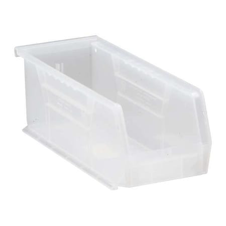 Hang & Stack Storage Bin, Polypropylene, Clear, 4 in H, 4 1/8 in W, 10 7/8 in L MPN:QUS224CL