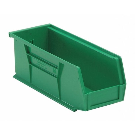 Hang & Stack Storage Bin, Polypropylene, Green, 4 in H, 4 1/8 in W, 10 7/8 in L MPN:QUS224GN