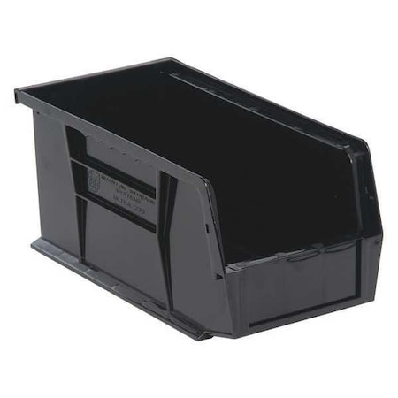 Hang & Stack Storage Bin, Polypropylene, Black, 5 in H, 5 1/2 in W, 10 7/8 in L MPN:QUS230BK