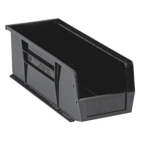 Hang & Stack Storage Bin, Polypropylene, Black, 5 in H, 5 1/2 in W, 14 3/4 in L MPN:QUS234BK