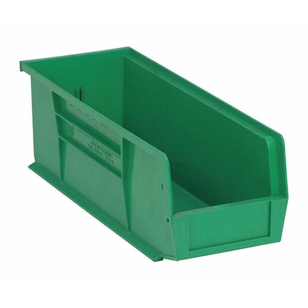 Hang & Stack Storage Bin, Polypropylene, Green, 5 in H, 5 1/2 in W, 14 3/4 in L MPN:QUS234GN